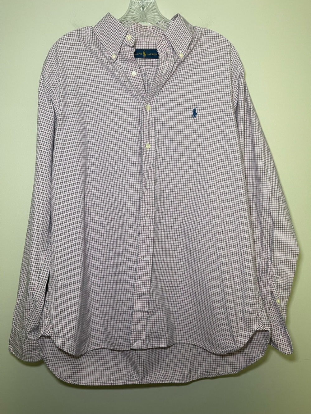 Ralph Lauren Men's Pink Checkered Button-Down Shirt